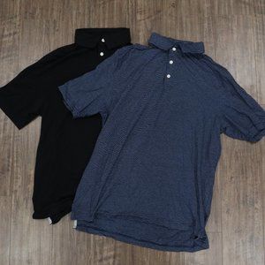 2x Short Sleeve Polo Shirts Kirkland Medium